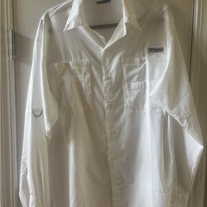 Columbia Men's White Casual Button Down Shirt